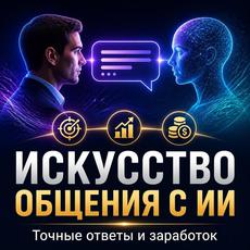 Обложка курса «Искусство общения с ИИ: точные ответы и заработок» на Stepik