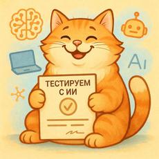 Обложка курса «Тестируем с ИИ» на Stepik