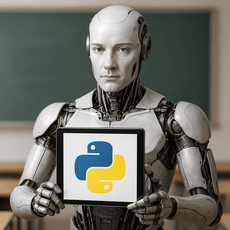Обложка курса «Обучение Python c нуля на практике с ИИ (Бесплатно)» на Stepik