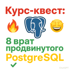 Обложка курса «Квест-курс: PostgreSQL для продвинутых» на Stepik