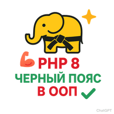 Обложка курса «PHP 8: Квест-курс «Чёрный пояс в ООП»» на Stepik