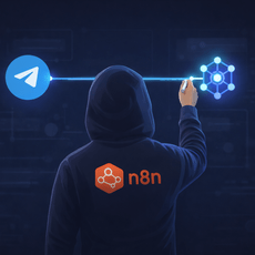 Обложка курса «n8n + Telegram + AI-агент: автоматизация и реальные кейсы» на Stepik