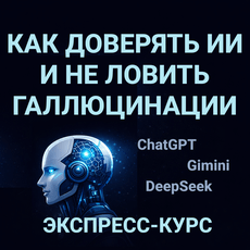 Обложка курса «Как доверять ответам ИИ и не ловить галлюцинации (Экспресс-курс)» на Stepik