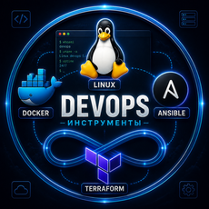 Обложка курса «DevOps-инструментарий: от Linux до Terraform» на Stepik
