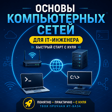 Обложка курса «Основы компьютерных сетей для IT-инженера: быстрый старт с нуля» на Stepik