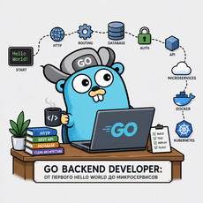Обложка курса «Go Backend Developer: от первого Hello World до микросервисов» на Stepik
