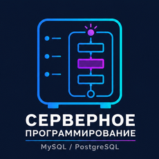Обложка курса «PostgreSQL/MySQL: представления, функции, триггеры, безопасность» на Stepik
