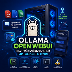 Обложка курса «Настройка своего локального ИИ сервера с нуля: Ollama+Open WebUI» на Stepik