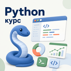 Обложка курса «Python с нуля: практический курс для начинающих» на Stepik