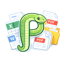 Обложка курса «Python для автоматизации Excel, файлов и отчётов» на Stepik