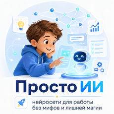 Обложка курса «Просто ИИ: нейросети для работы без мифов и лишней магии» на Stepik