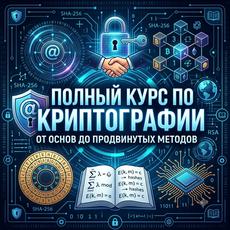 Обложка курса «Полный курс по криптографии С теорией, задачами и тестами» на Stepik