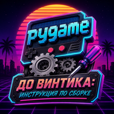 Обложка курса «[GG Python] Pygame до винтика: инструкция по сборке» на Stepik