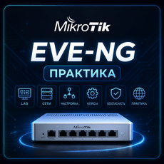 Обложка курса «MikroTik EVE-NG: Практика» на Stepik