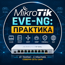 Обложка курса «MikroTik EVE-NG: Практика» на Stepik