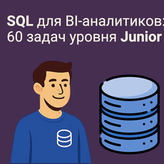 Обложка курса «SQL для BI-аналитиков: 60 задач уровня junior» на Stepik