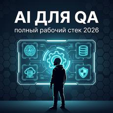 Обложка курса «ИИ для QA: полный рабочий стек 2026» на Stepik