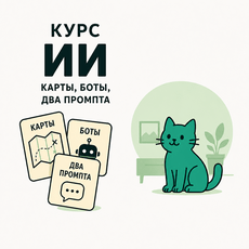 Обложка курса «ИИ: карты, боты, два промпта» на Stepik