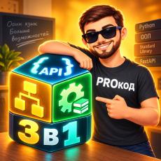 Обложка курса «PROкод: Python Backend 3 в 1: FastAPI + ООП + stdlib» на Stepik