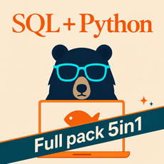 Обложка курса «SQL и Python: 5 курсов от основ до собеседований» на Stepik