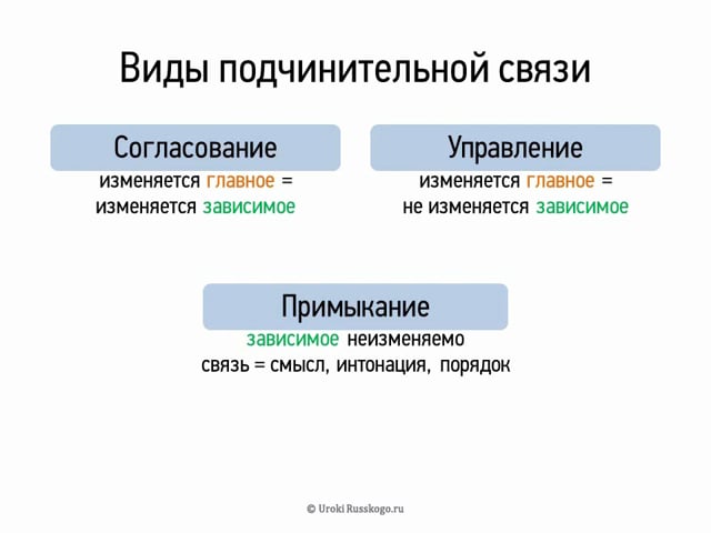 Сама кость вид подчинительной связи